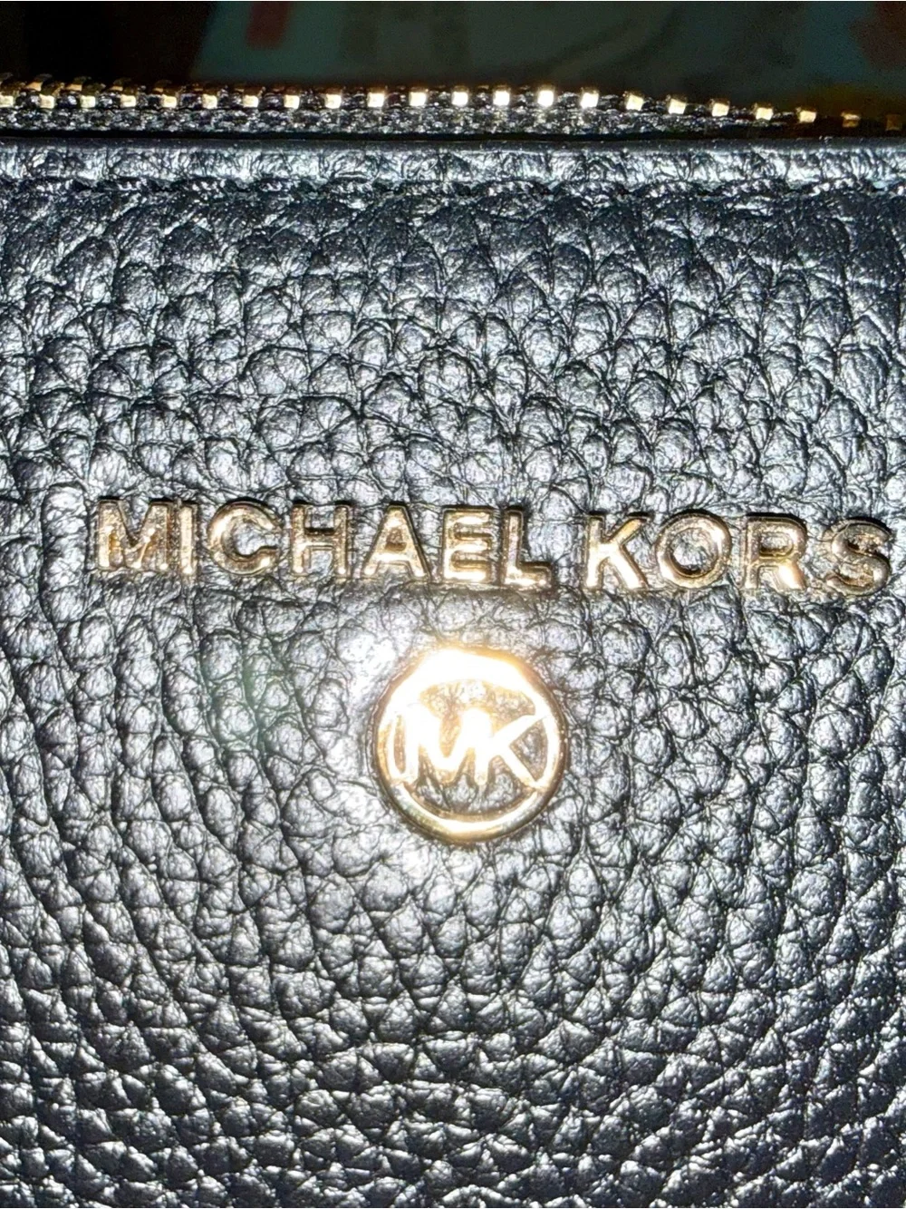 Michael Kors Black Pebbled Leather Top-Handle Satchel with Gold Hardware
